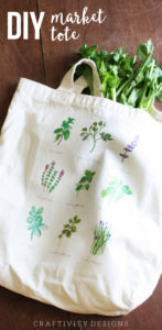 Learn hot to make a DIY Tote Bag for the Farmer's Market, Herbs, Botanicals, Market Tote, Market Bag