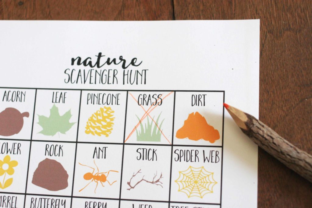 Nature Scavenger Hunt for Kids, Printable Scavenger Hunt Template