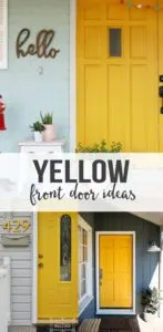 Yellow Front Door Ideas, Front Porch, Exterior Colors
