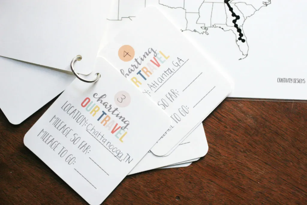 "Map My Trip" for Kids! A travel activity that teachs children about directions, maps, and mileage. Plus, kids can chart travel on a road trip. Free Printables! by Craftivity Designs
