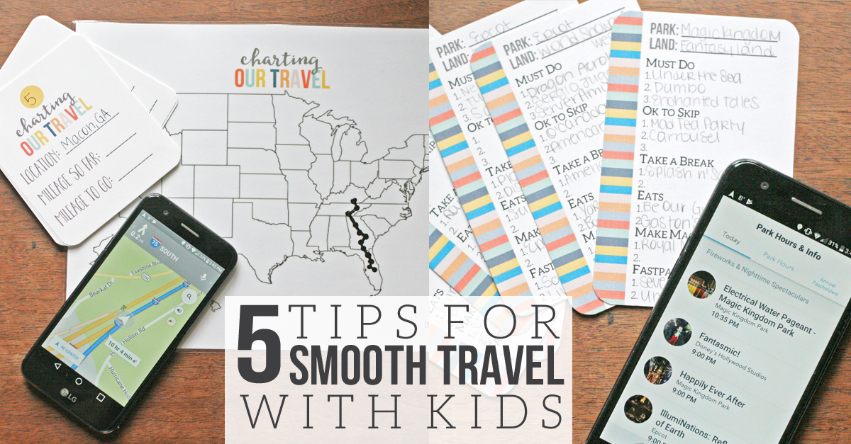 5 Tips for Smooth Travel with Kids, Travel Games, Travel Map, Free Printables by Craftivity Designs
