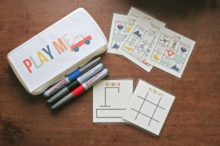 3 Fun + Free Travel Game Templates and Road Trip Printables. How to make a Road Trip Kit to fight boredom while traveling. by Craftivity Designs