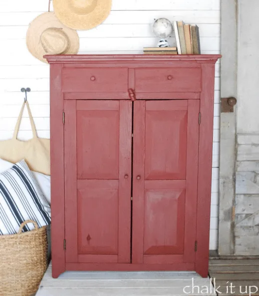 10 Red Painted Furniture Makeovers, Red Furniture, Red Dressers, Red Tables, Red Desks