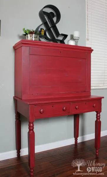 10 Red Painted Furniture Makeovers, Red Furniture, Red Dressers, Red Tables