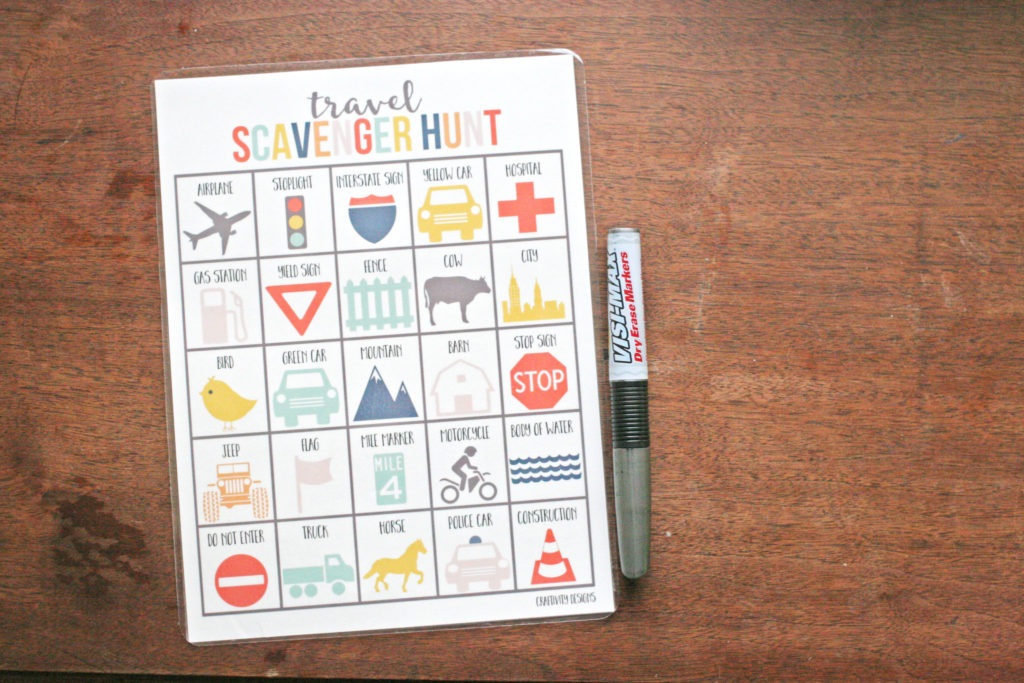 Download and print a FREE Travel Scavenger Hunt for your family's next road trip! Boredom buster, Car game, Travel game, Printable activities for kids, Craftivity Designs 