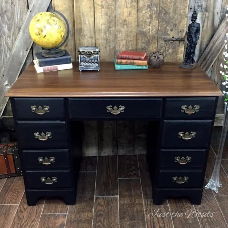 Vintage Desk buy Just the Woods, Do you have old furniture lying around? Update it! Check out 12 stained furniture makeovers and techniques that will inspire you to get started, today.