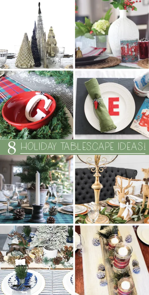 8 Christmas Table Ideas, Holiday Table Ideas, Tablescape, Table Setting #Christmas 
