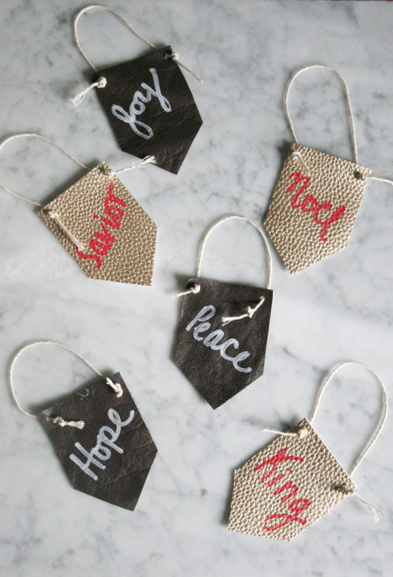leather christmas ornaments diy