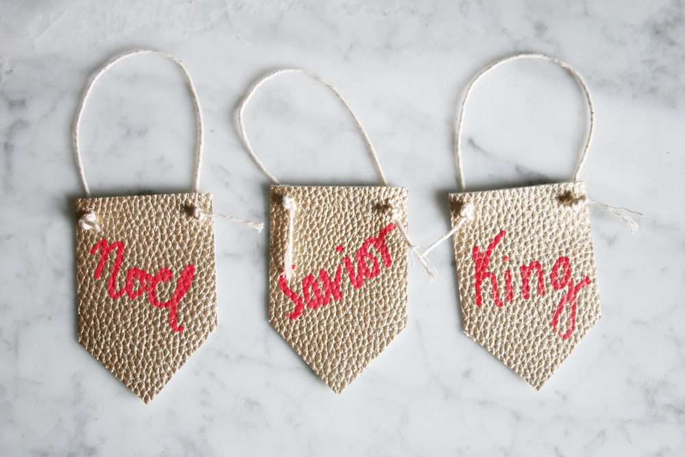 gold leather christmas ornaments diy
