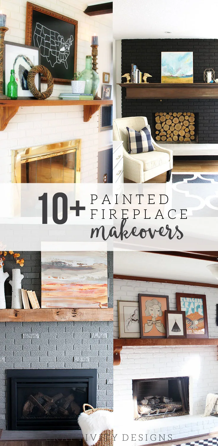 10+ Painted Fireplace Makeovers by Bloggers and DIYers!