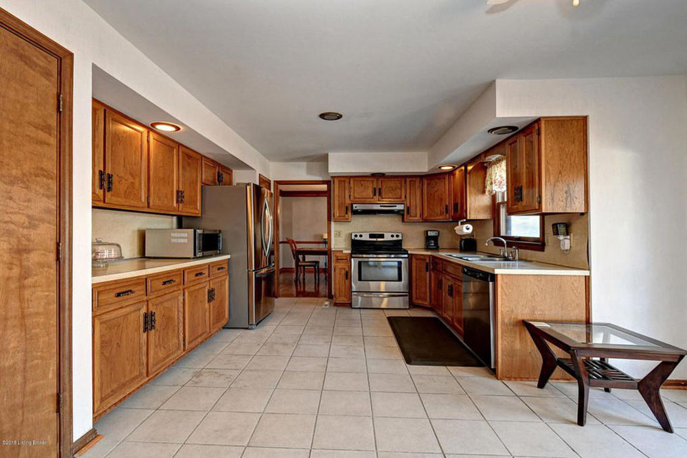 Kitchen Before Modern Cottage Remodel, Dark Cabinets and Tile, by Craftivity Designs