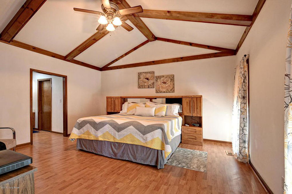 Master Bedroom Before Modern Cottage Remodel, Wood Trim and White Walls, by Craftivity Designs