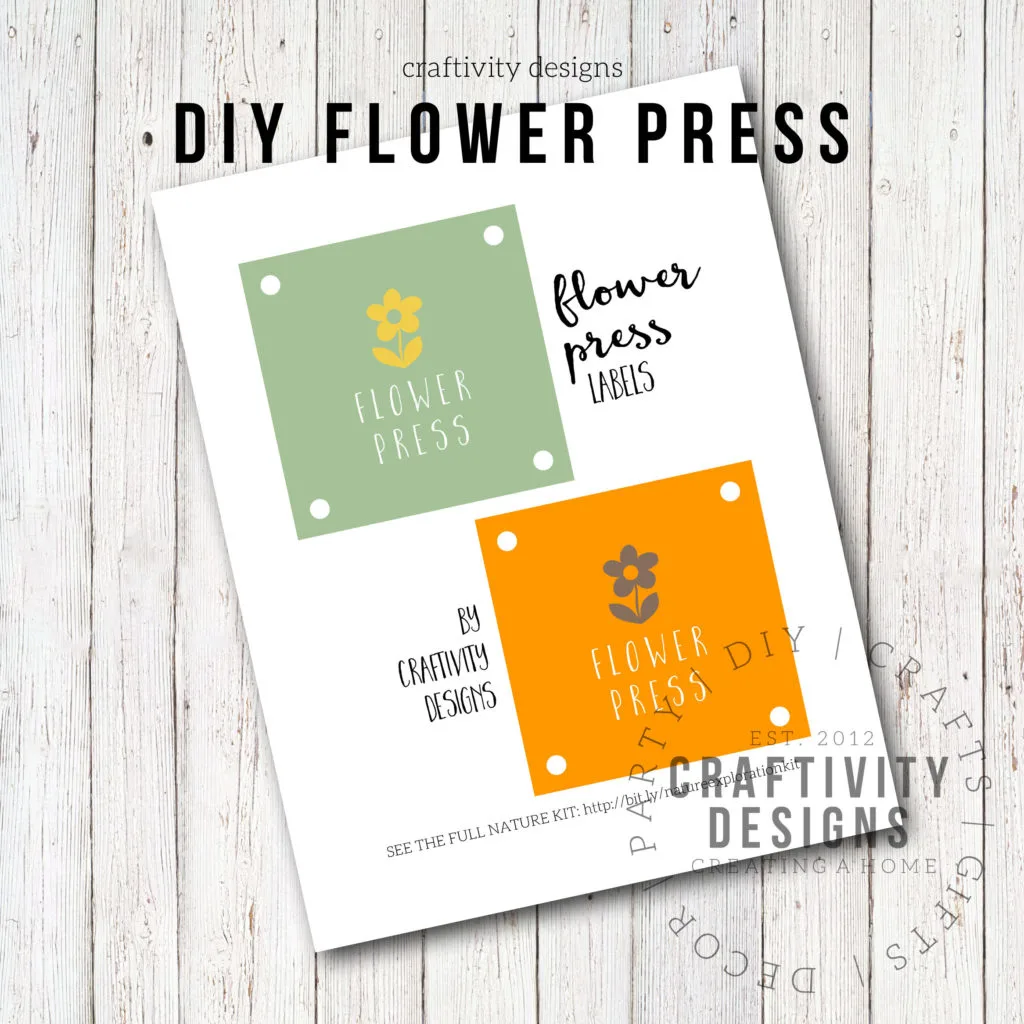 DIY flower press, free printable