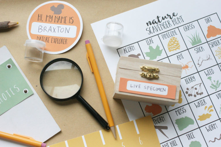 nature exploration kit, nature explorer badge, nature scavenger hunt