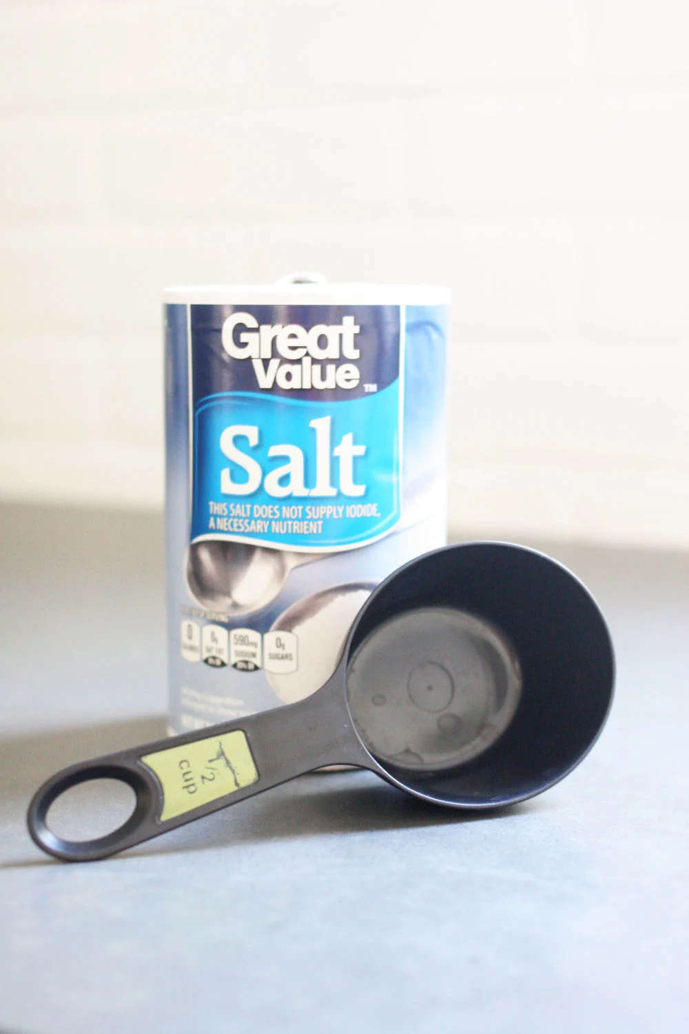 salt and measuring cup