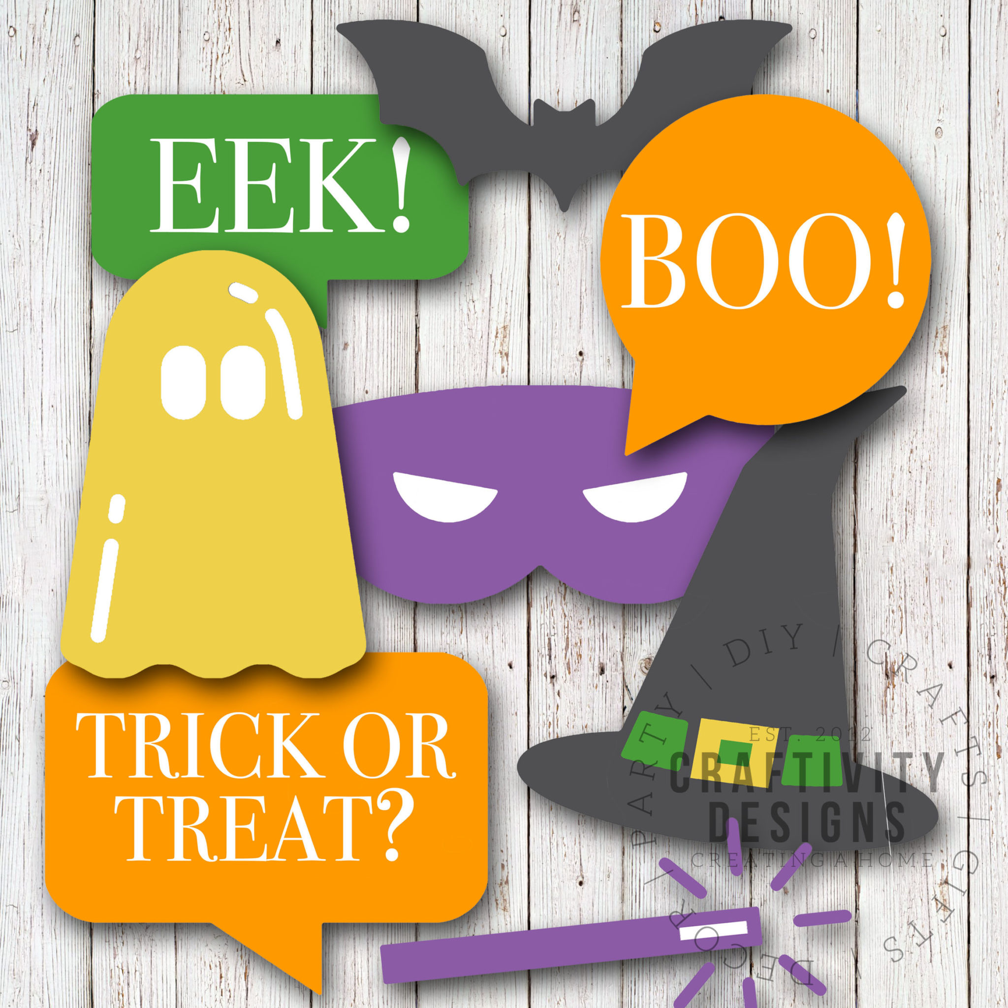 How to Make Halloween Photo Booth Props (+ a Free Printable