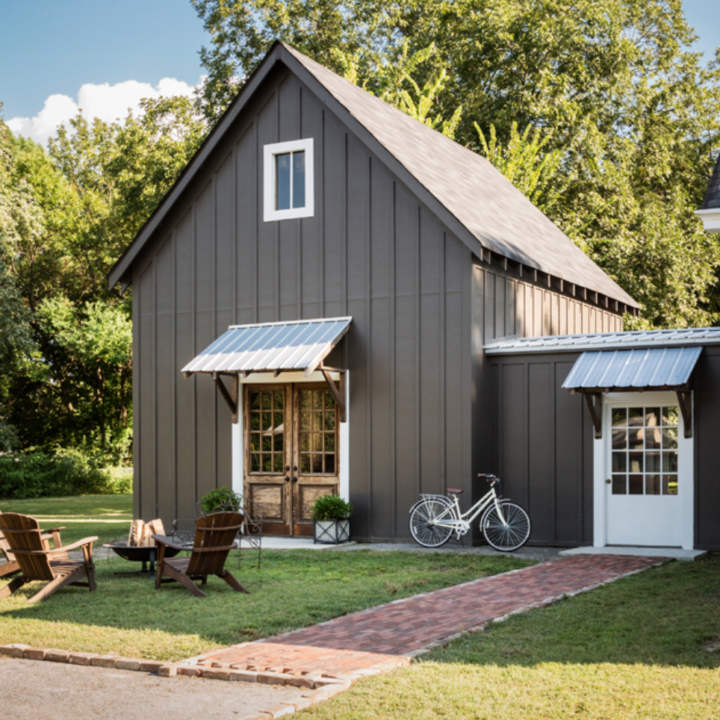 Exterior House Design With Green Board And Batten Siding 1 Board And ...