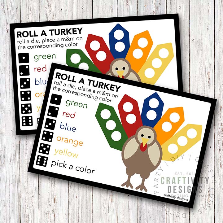 Free Printable Thanksgiving Dice Game for Kids – Craftivity Designs