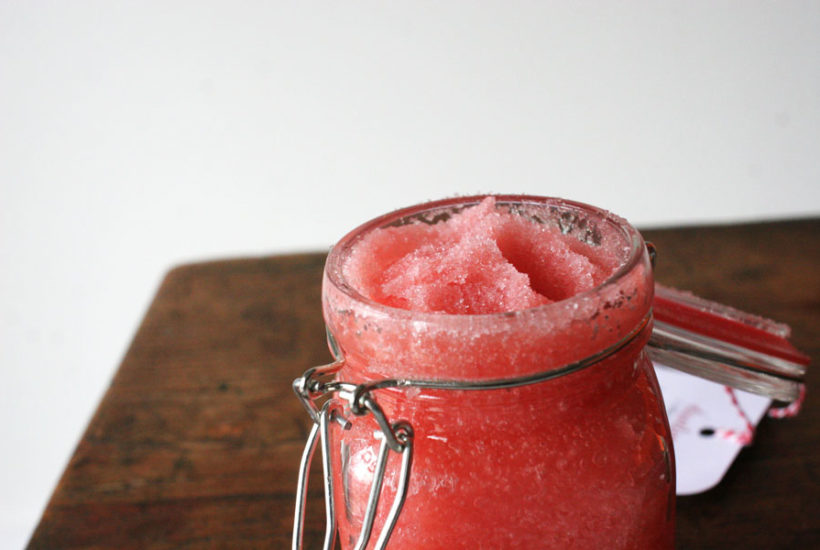 Peppermint Body Scrub in glass jar