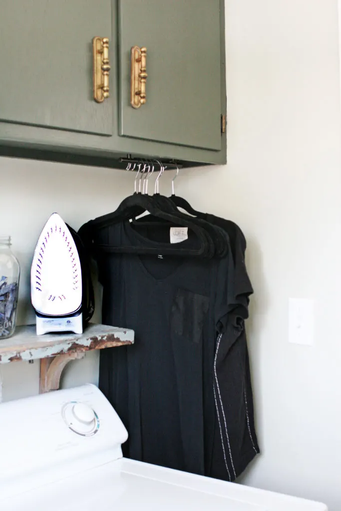 hanging space in a small laundry room
