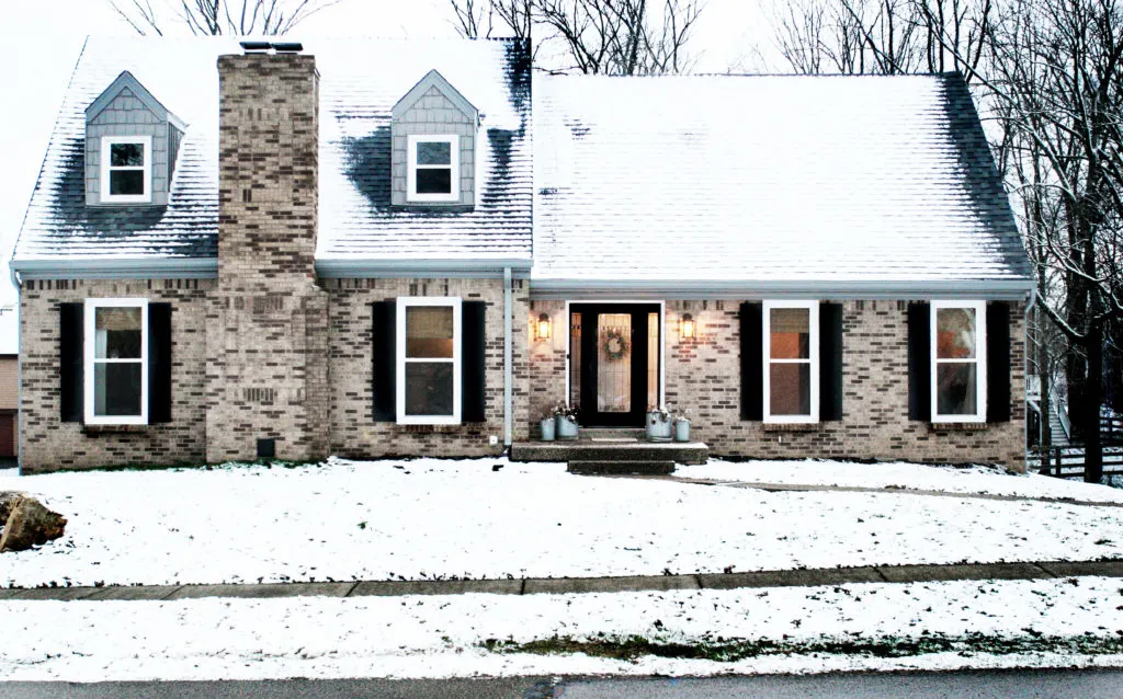 brick exterior home in winter