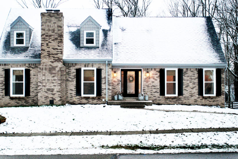 brick exterior home in winter