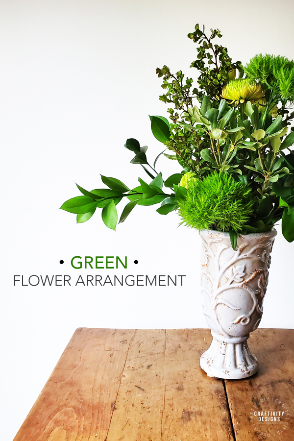 Green Flower Arrangement, how to assemble an all green floral arrangement