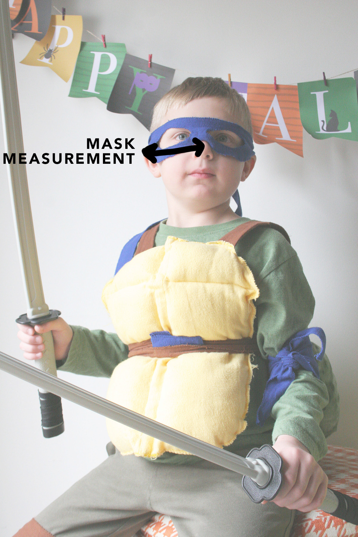 mask measurement for ninja turtle costume