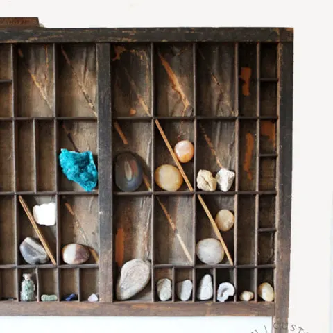 How to Hang a Letterpress Tray to Display a Rock Collection