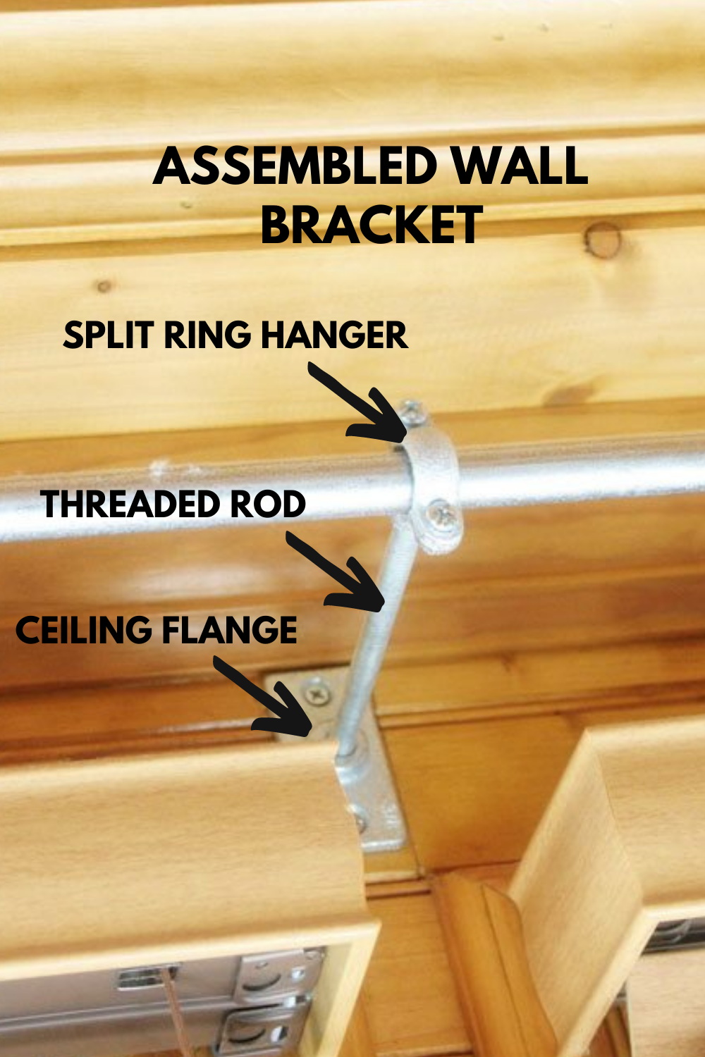 assembled wall bracket for diy extra long curtain rods