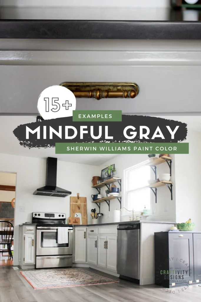 15+ Examples of Mindful Gray by Sherwin Williams, Gray Paint Color for Kitchen Cabinets