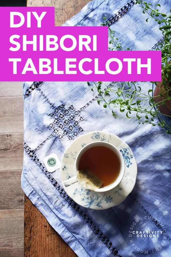 shibori tablecloth diy vintage linen