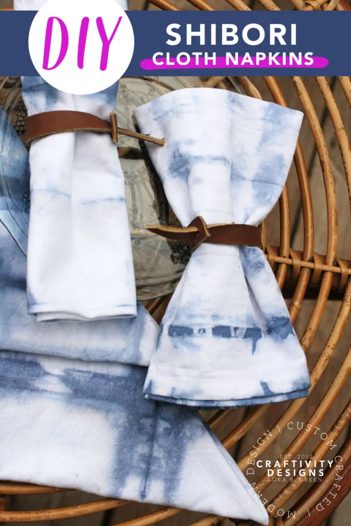 DIY Shibori Cloth Napkins by Craftivity Designs