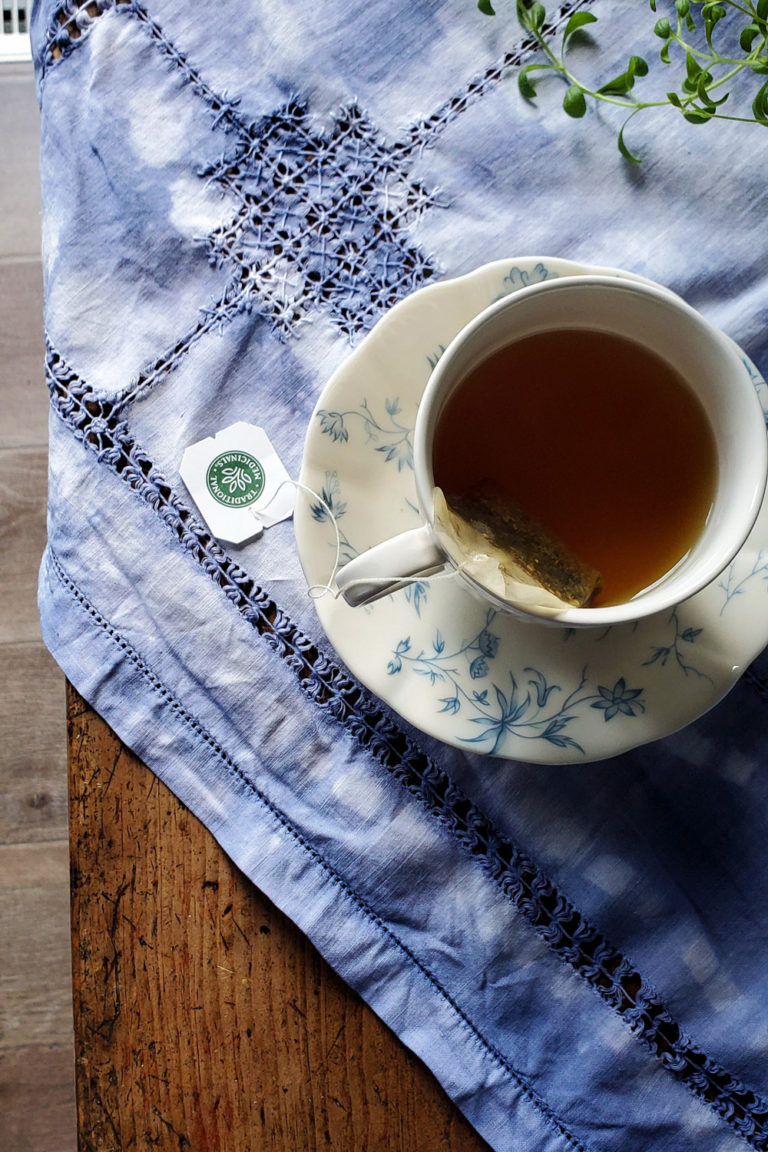 shibori tablecloth diy vintage linen
