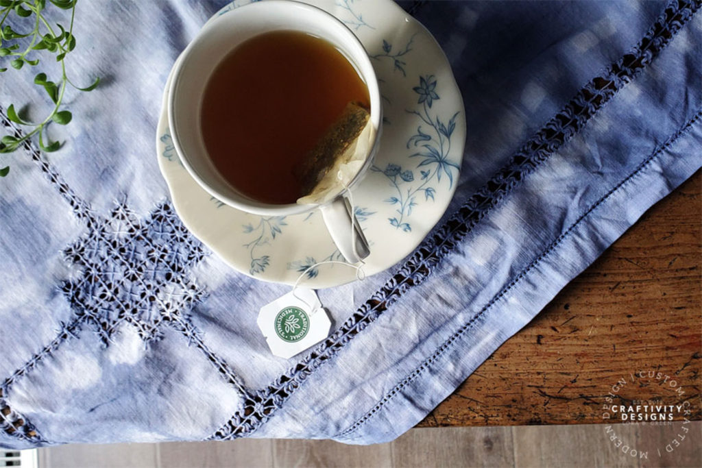 shibori tablecloth diy vintage linen