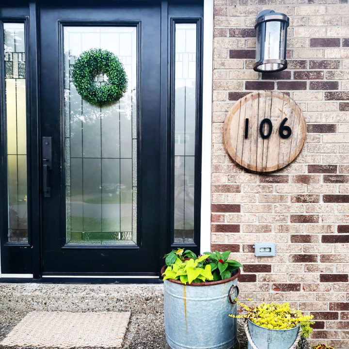 How to Make a House Number Sign (Bourbon Barrel Lid House Address Sign)