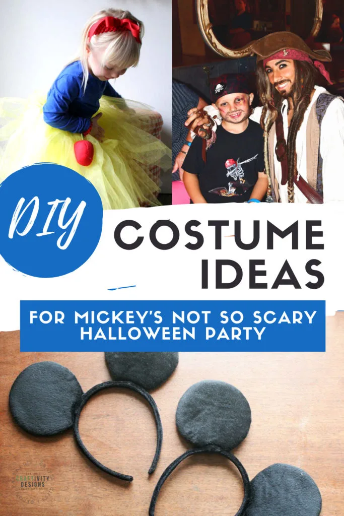 DIY Costume Ideas for Mickey's Not So Scary Halloween Party including Snow White, Pirate Jack Sparrow, the Mouseketeers and more!