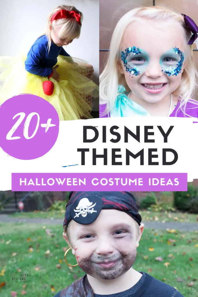 20+ Disney Themed Halloween Costume Ideas including Snow White, The Little Mermaid, and Pirate Jack Sparrow