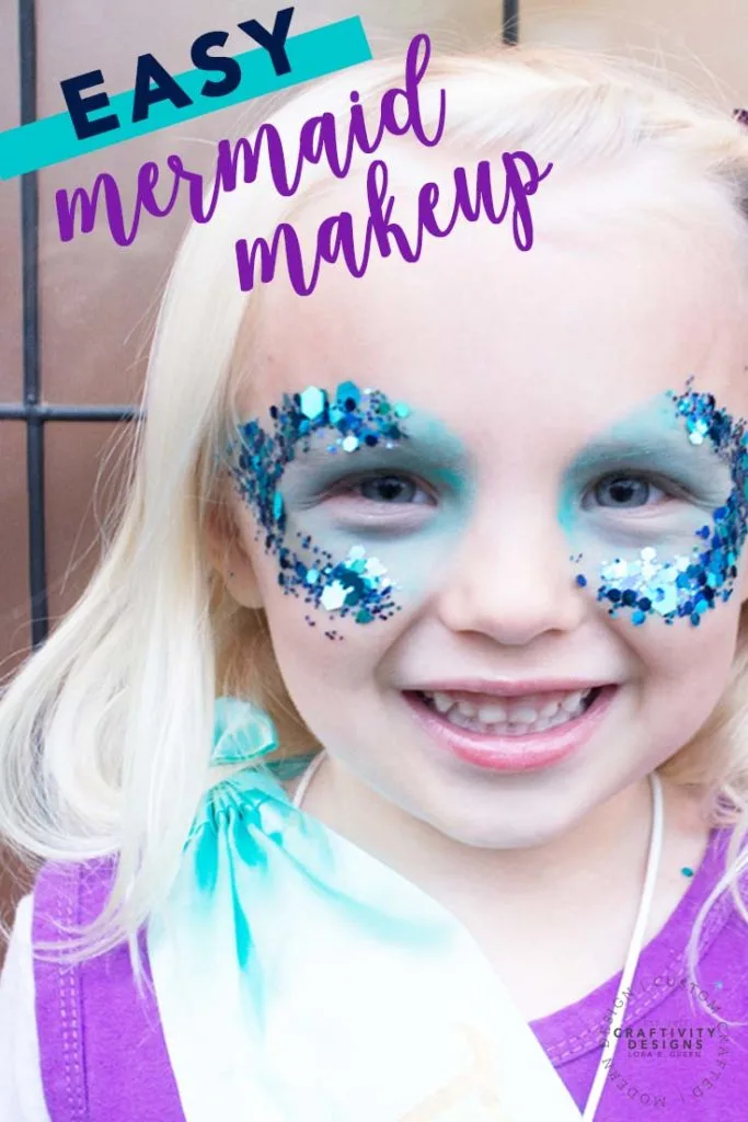Easy Mermaid Makeup with glitter for a DIY Mermaid Costume