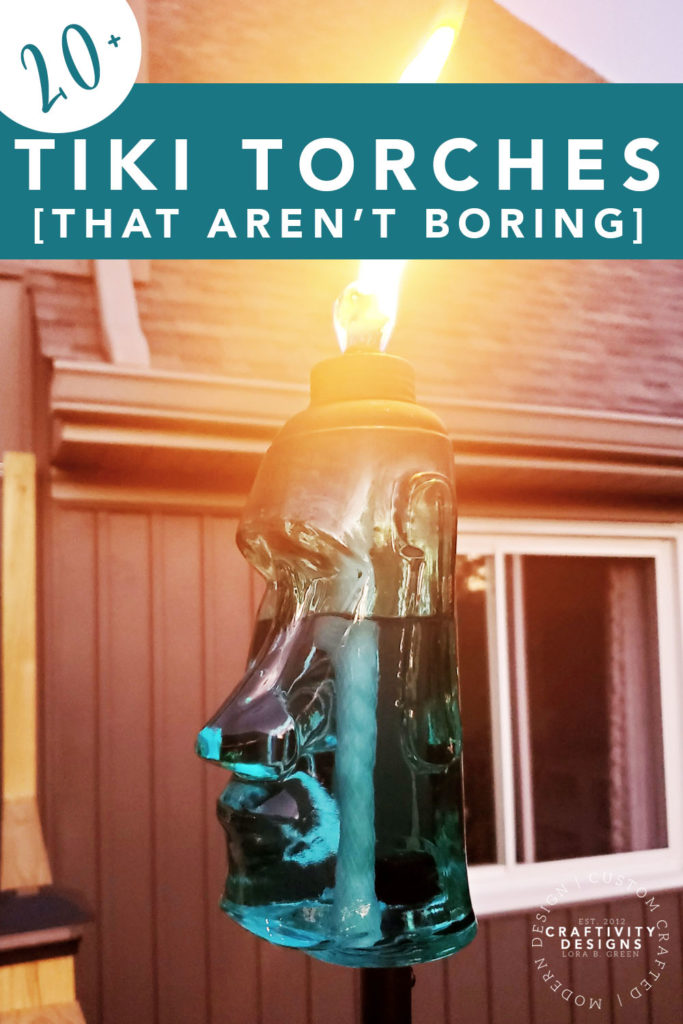 20+ tiki torches that aren't boring! with Blue glass Polynesian style tiki torch