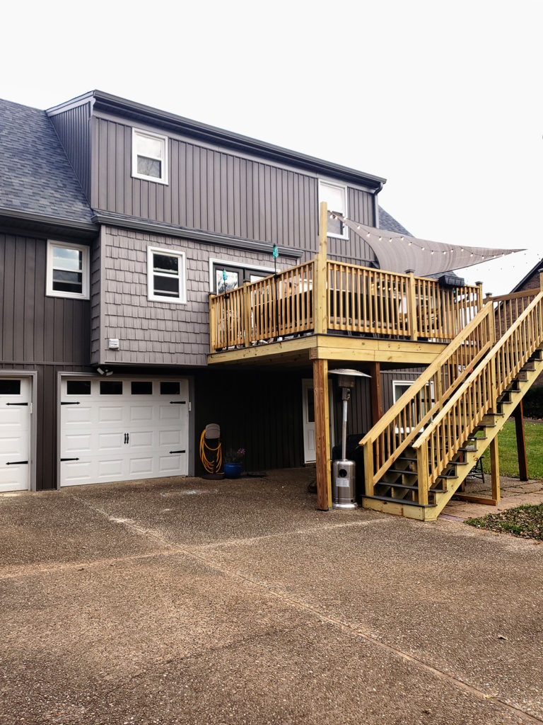 exterior renovation with board and batten vertical siding