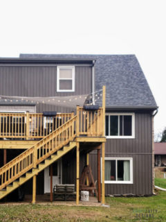 Exterior renovation with board and batten vertical siding