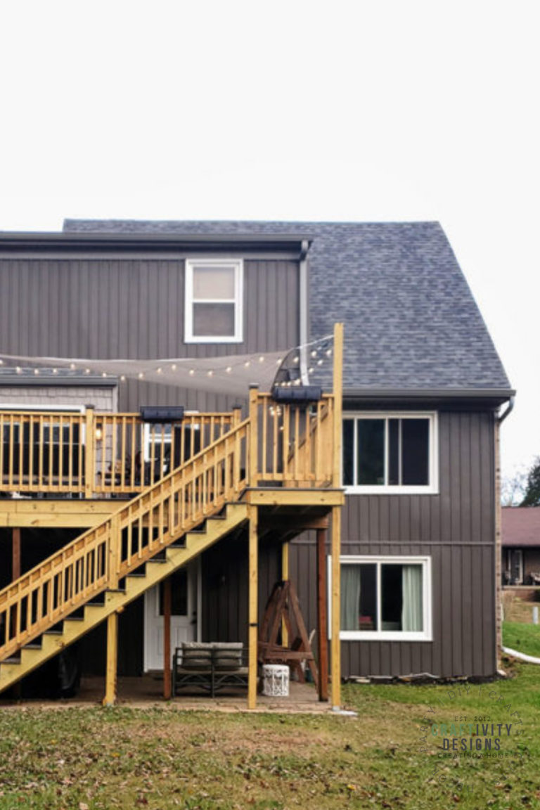 Exterior renovation with board and batten vertical siding