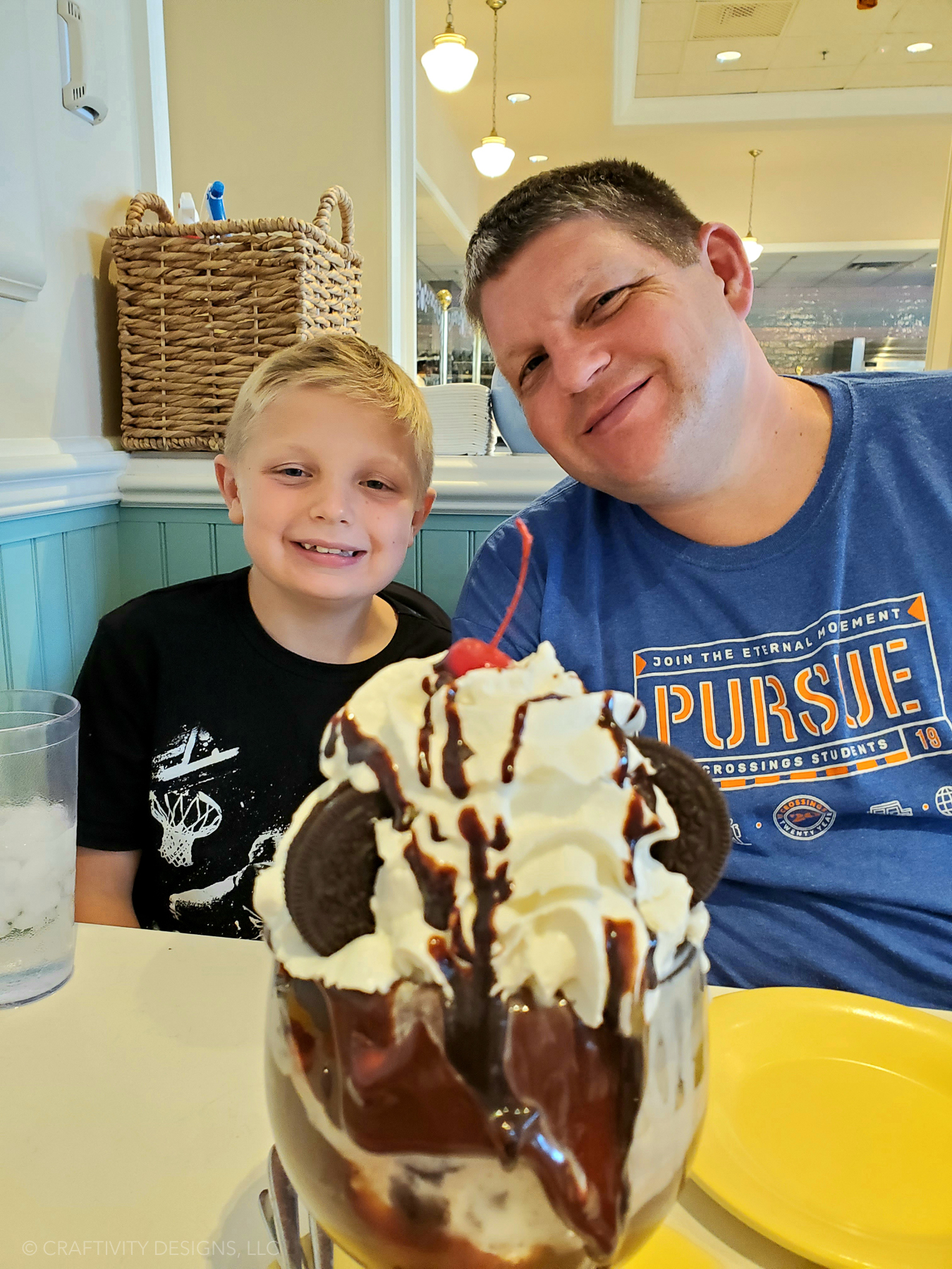 Beaches and Cream Soda Shop - Father and Son with Sundae