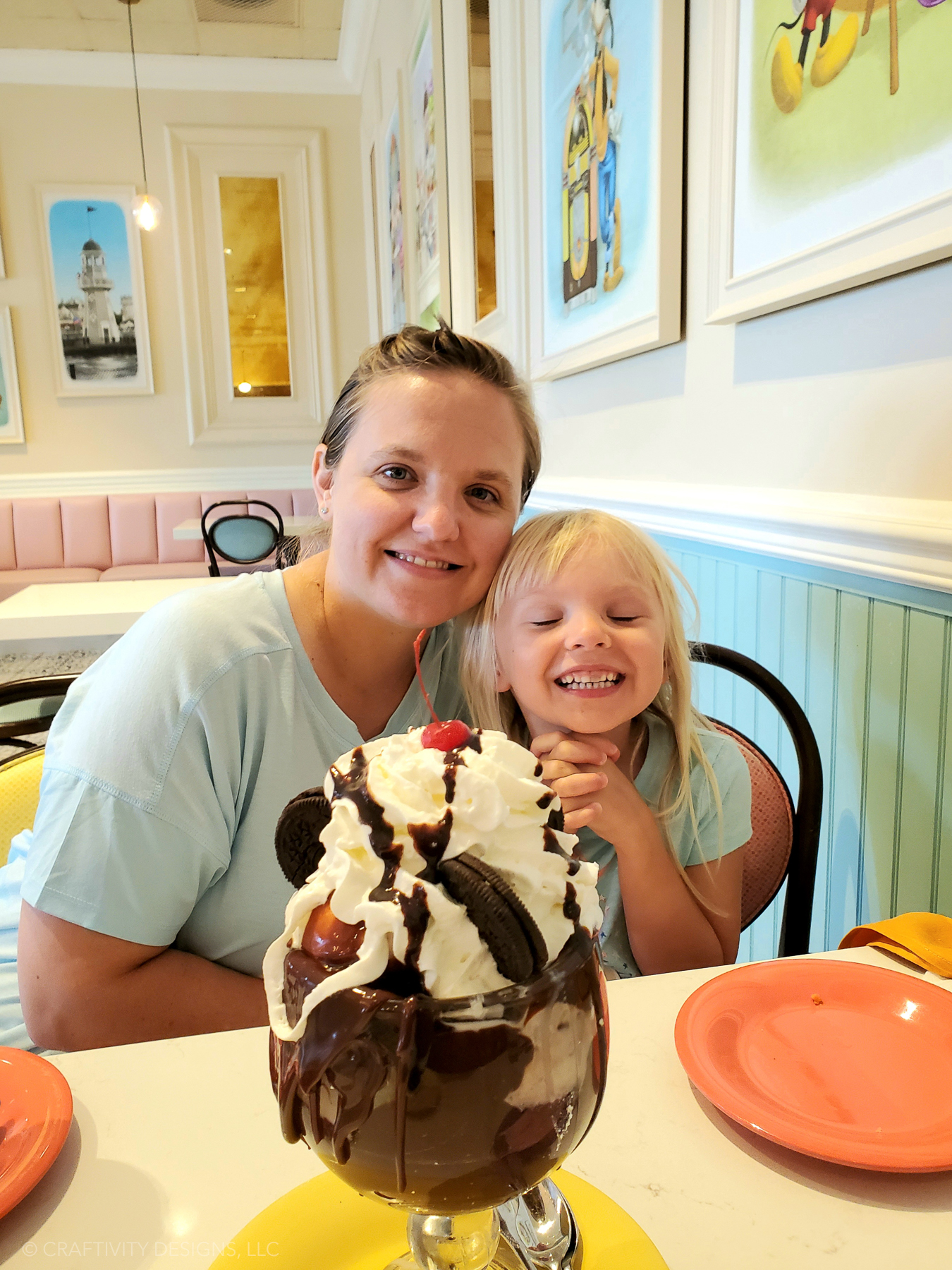 Beaches and Cream Soda Shop - Mother and Daughter with Sundae