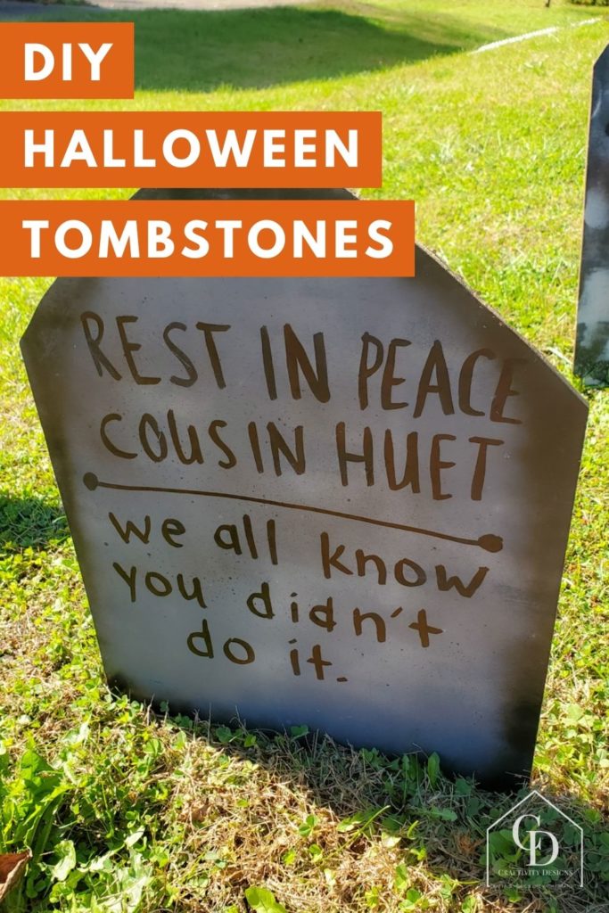 How to make easy DIY Halloween tombstones with funny tombstone sayings