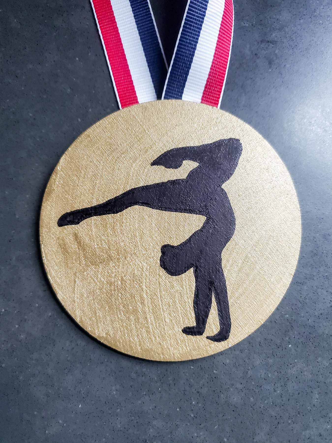 DIY gold medal for gymnast halloween costume