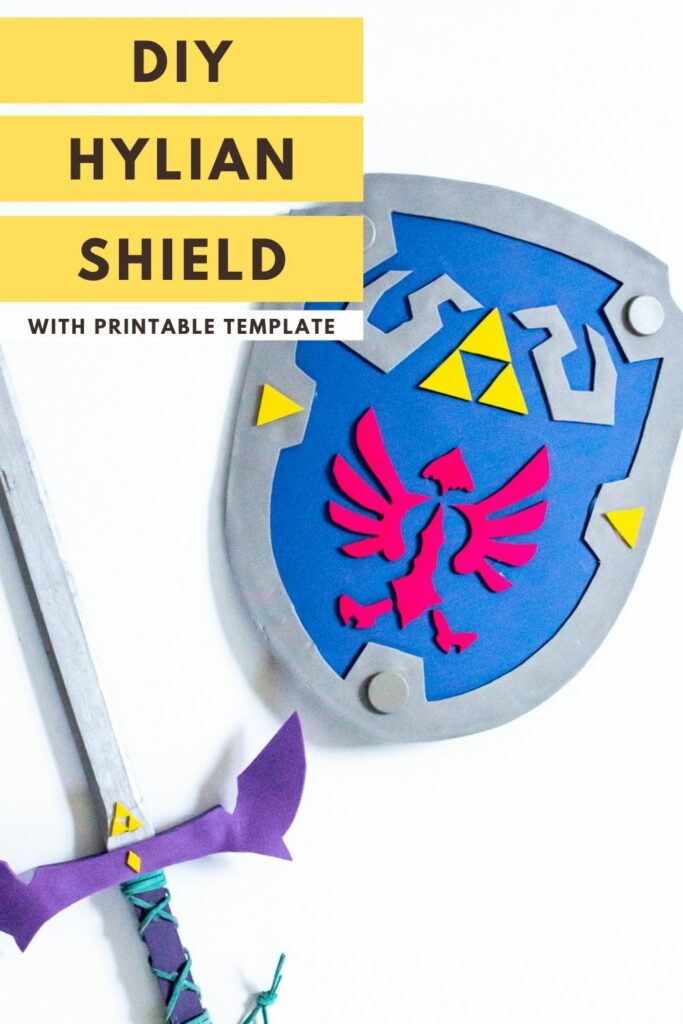 DIY hylian shield with printable template for Link costume, zelda breath of the wild costume