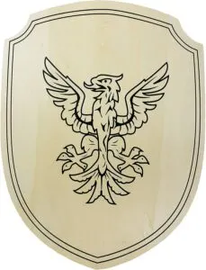 diy hylian shield made with wood shield