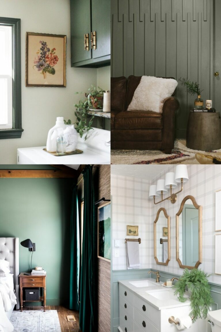 10 Home Interiors with Green Trim or Woodwork